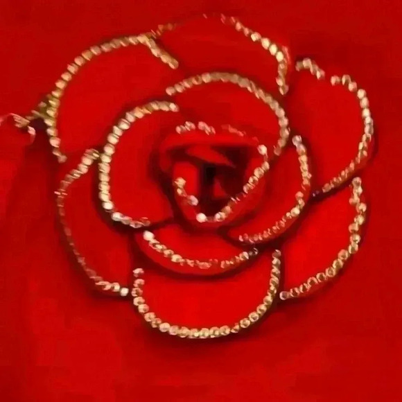 Sax Red Faux Leather rhinestone coin purse - Picture 3 of 3